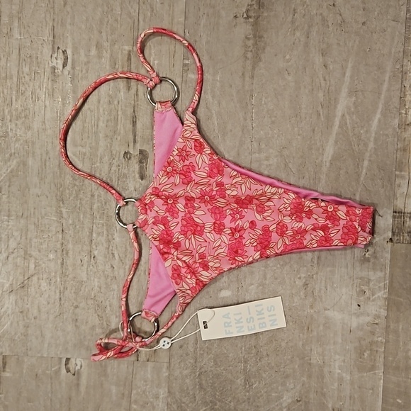 💕FRANKIES BIKINIS💕 Kailyn String Bikini Bottom ~ Rose Bouquet Large L NWT - Picture 7 of 11